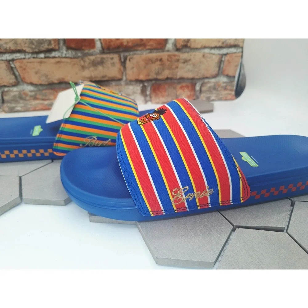 Vans x Sesame Street La Costa Slide Bert & Ernie Blue Stripes Sandals Men's 12